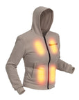 Sudadera con capucha calefactable - Mujer - Dual Heating | Beige