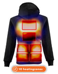 Sudadera con capucha calefactable - Mujer - Dual Heating | Negra