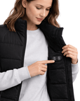 Chaleco Acolchado Calefactable para Mujer Negro – Dual Heating