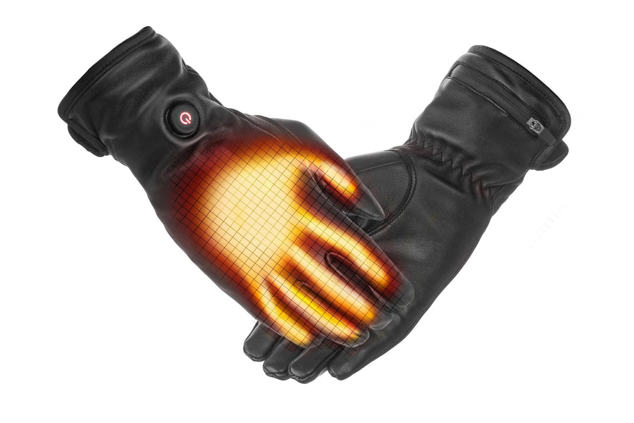 Guantes de Cuero Calefactables para Mujer - USB-C | Piel de Oveja