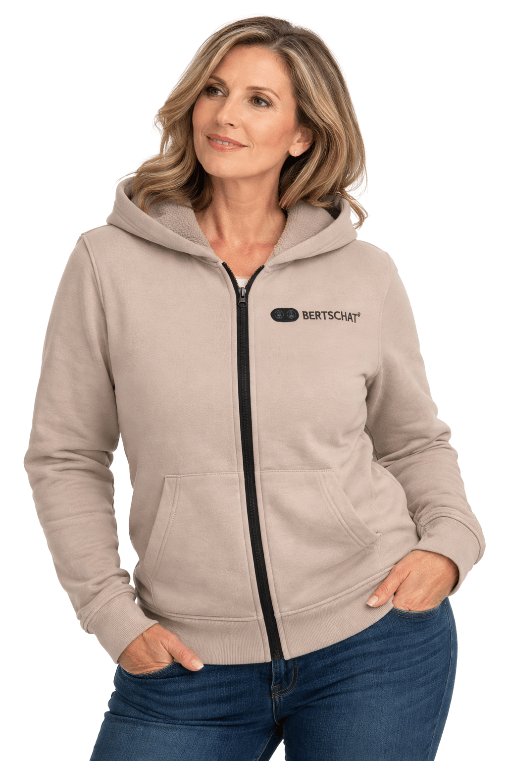 Sudadera con capucha calefactable - Mujer - Dual Heating | Beige