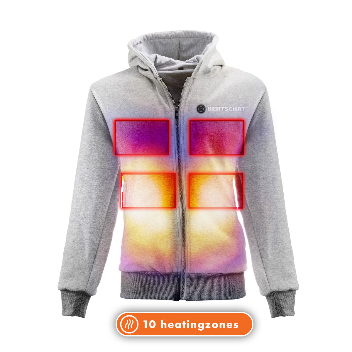 Sudadera con capucha calefactable - Hombre - Dual Heating | Gris