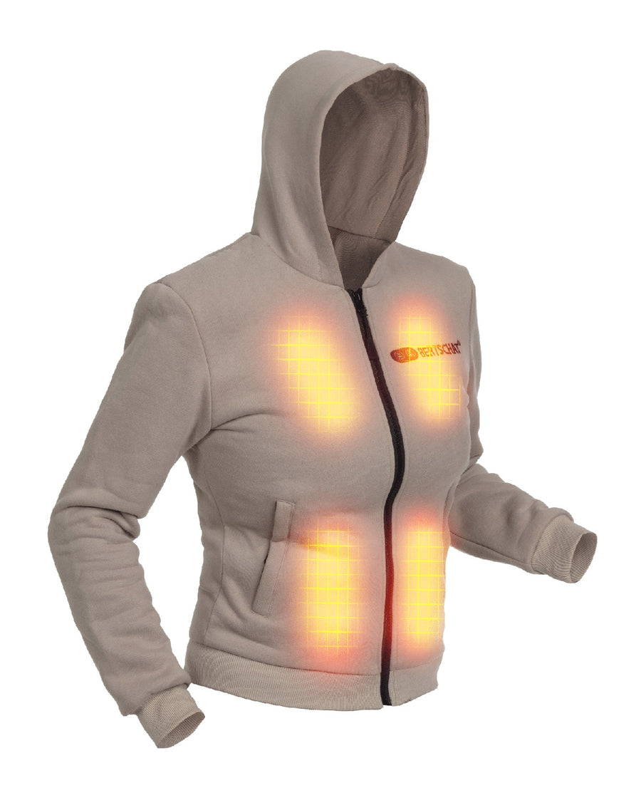 Sudadera con capucha calefactable - Mujer - Dual Heating | Beige