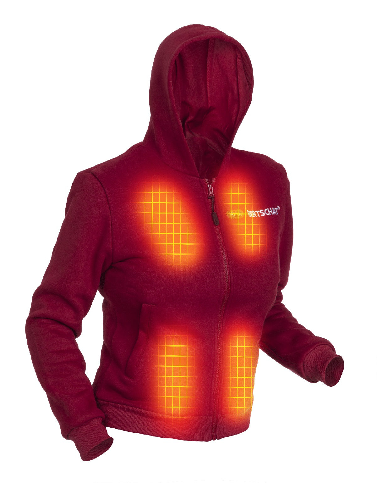 Sudadera con capucha calefactable - Mujer - Dual Heating | Borgoña