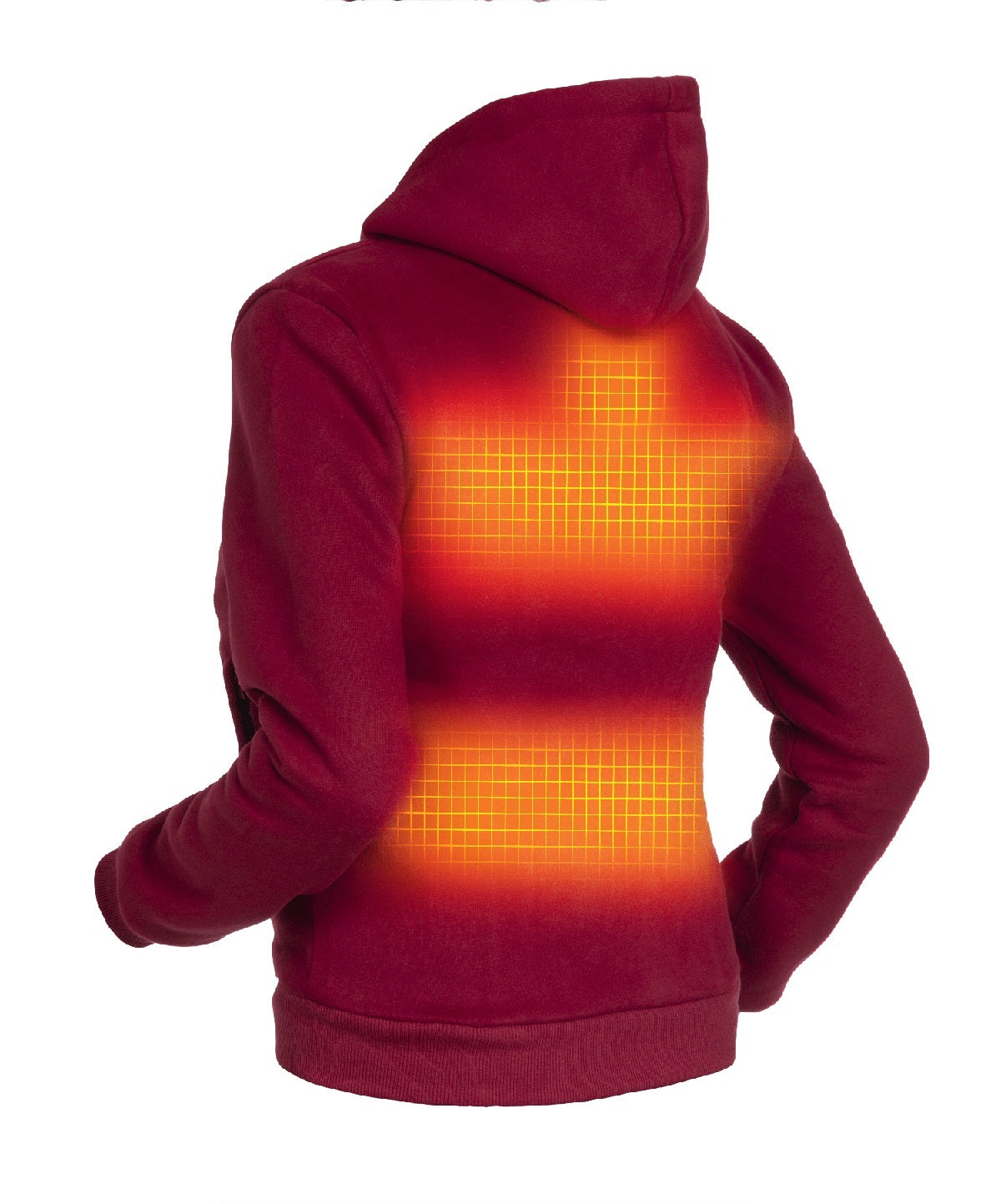 Sudadera con capucha calefactable - Mujer - Dual Heating | Borgoña