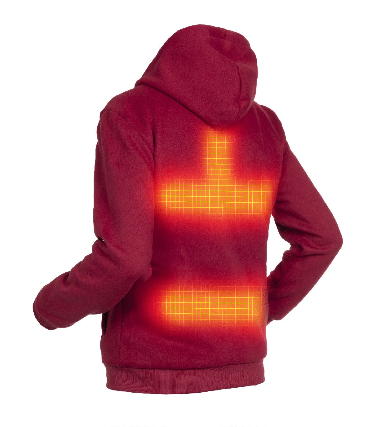 Sudadera con capucha calefactable - Hombre - Dual Heating | Borgoña