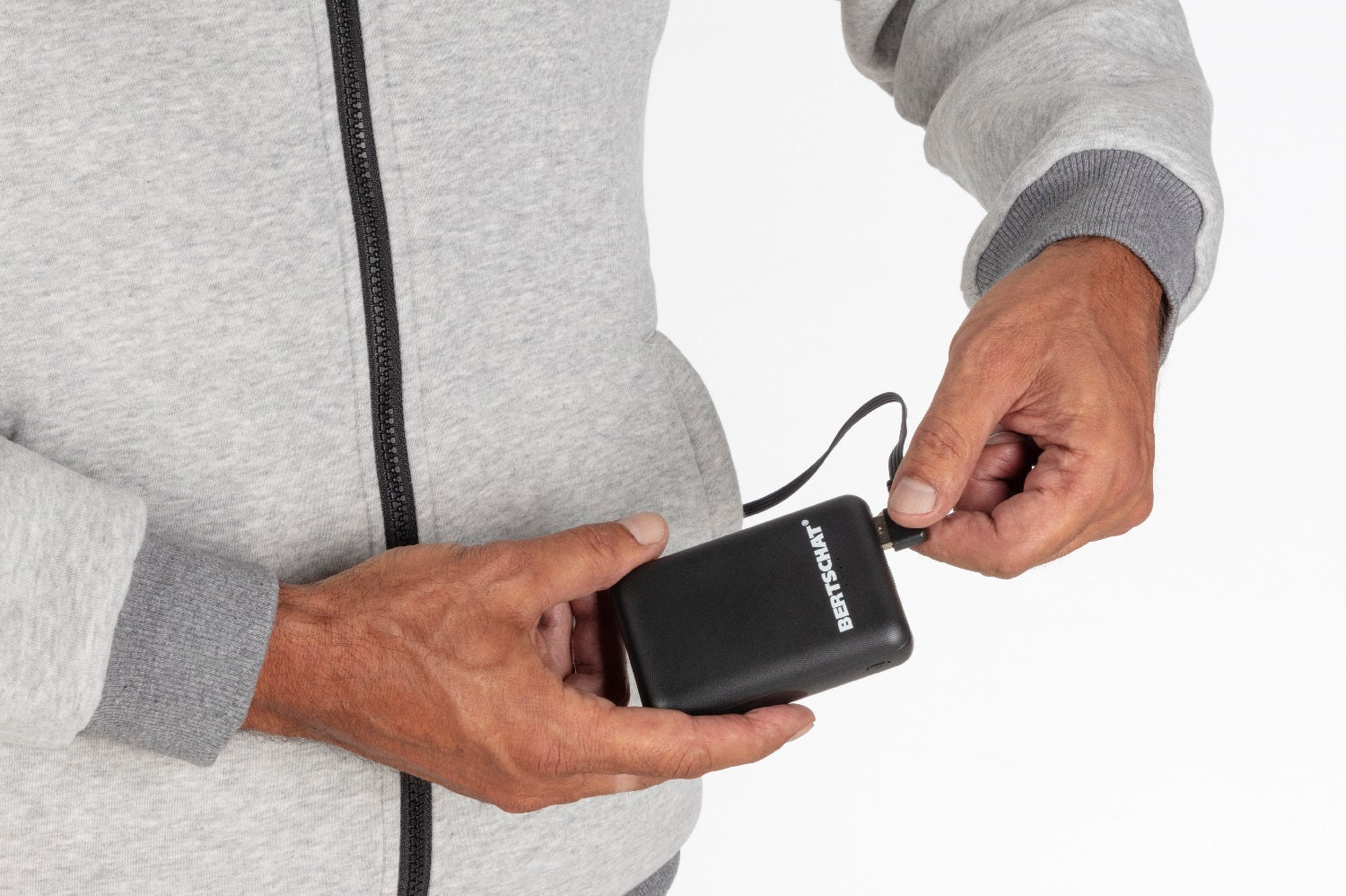 Sudadera con capucha calefactable - Hombre - Dual Heating | Gris