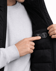 Chaleco Acolchado Calefactable para Hombre Negro – Dual Heating