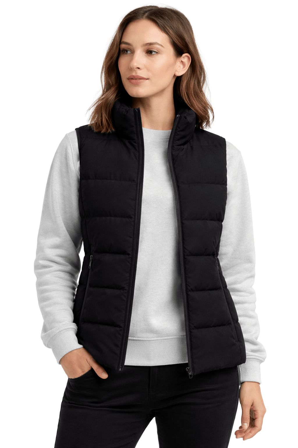 Chaleco Acolchado Calefactable para Mujer Negro – Dual Heating