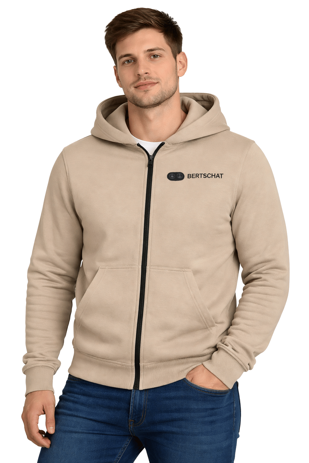 Sudadera con capucha calefactable - Hombre - Dual Heating | Beige