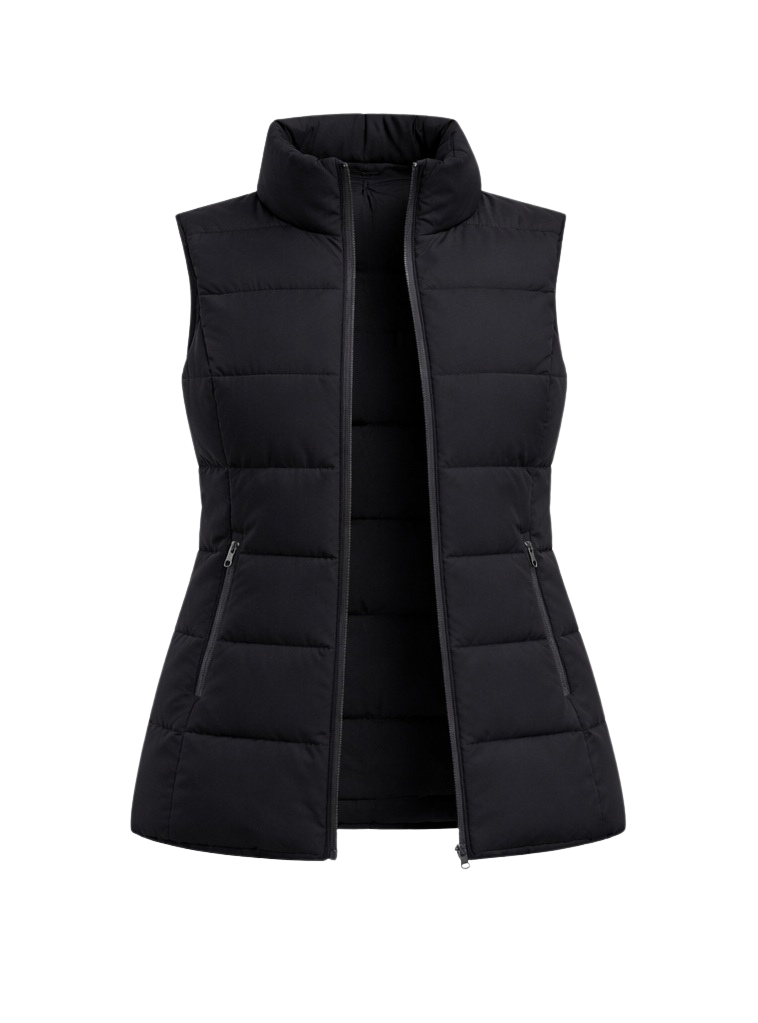 Chaleco Acolchado Calefactable para Mujer Negro – Dual Heating