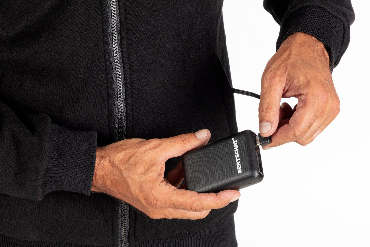 Sudadera con capucha calefactable - Hombre - Dual Heating | Negra